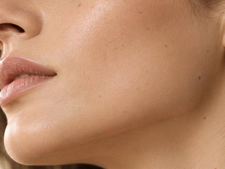 Close-up of the jawline and lower face